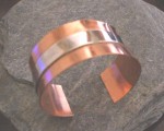silver and copper unisex cuff