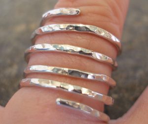 Ring 5 Strand Sterling Silver Spiral