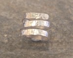 3-strand Thick Hammered Silver Ring (or in 9ct Gold)