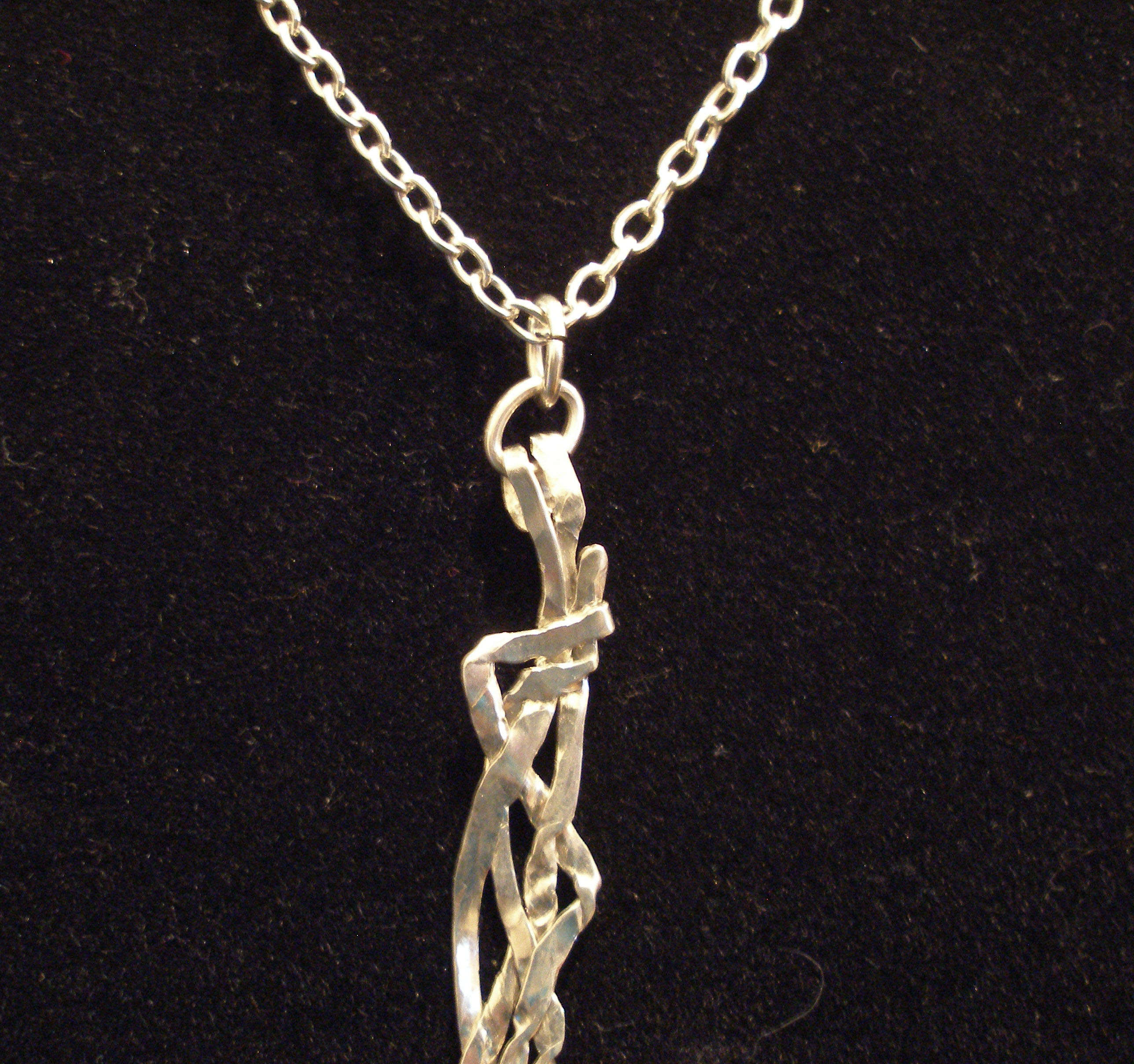 Sterling Silver Slim Ripple Pendant on a silver chain