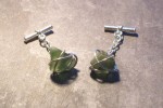 wrapped stone silver cufflinks