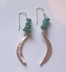 turquoise silver moon earrings