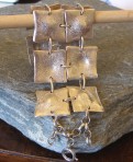 10 Squares Heavy Textured Silver Bracelet Cuff (or 5 Squares)