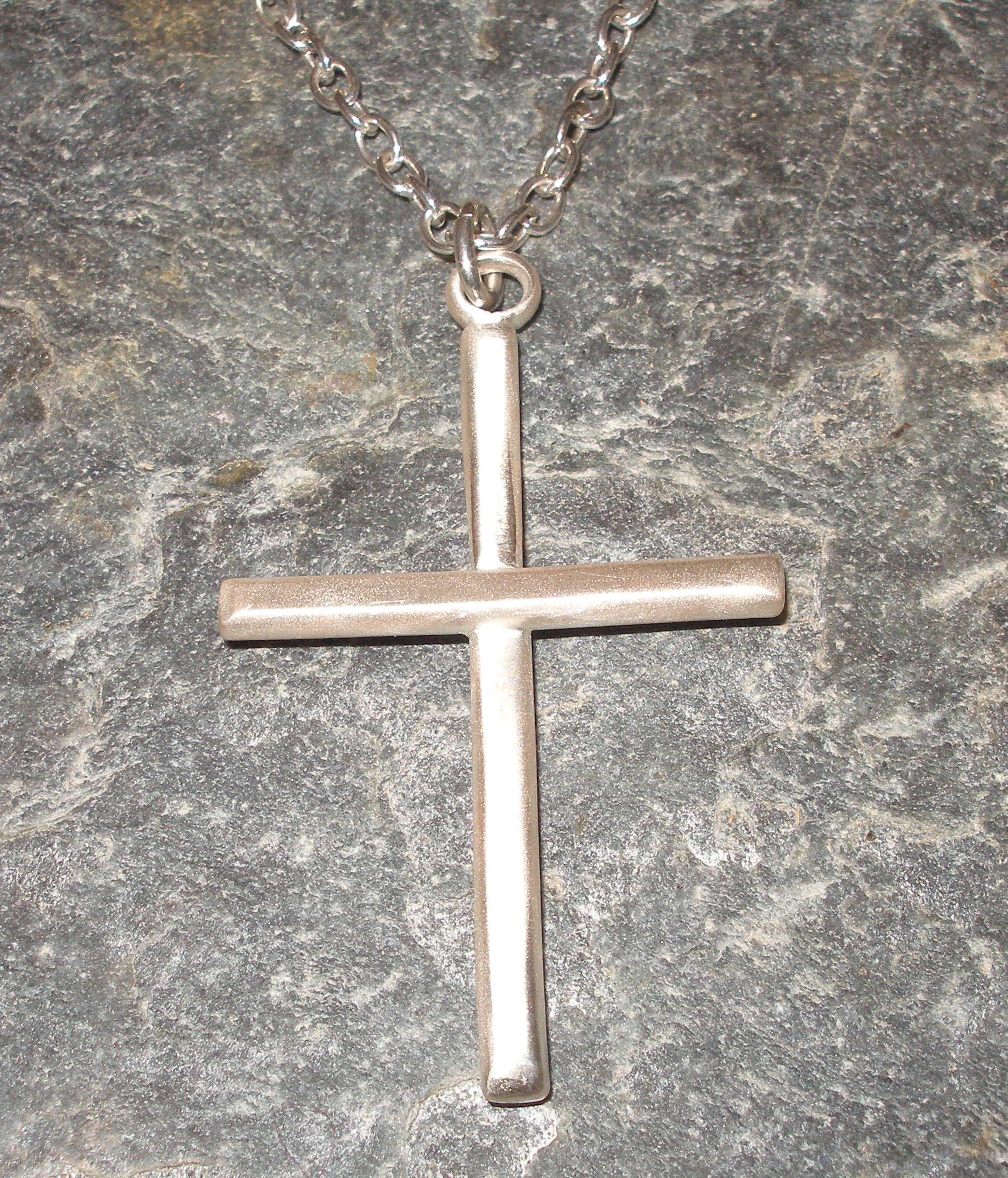Large Plain Sterling Silver Cross