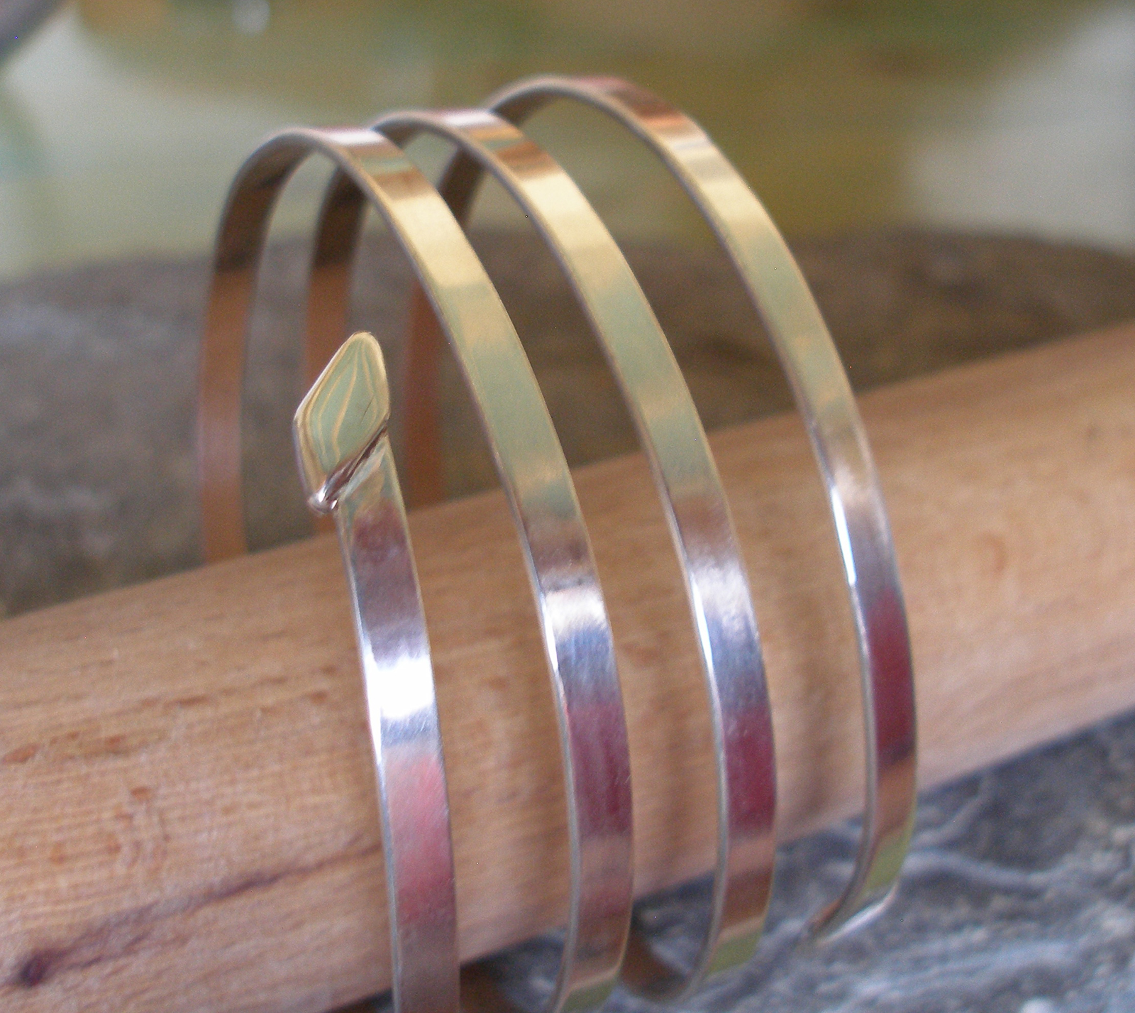 Polished Silver Bangle Cuff