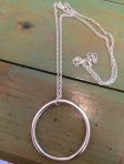 Solid Silver Teething Ring Pendant, 5cm diameter – 2 thicknesses available