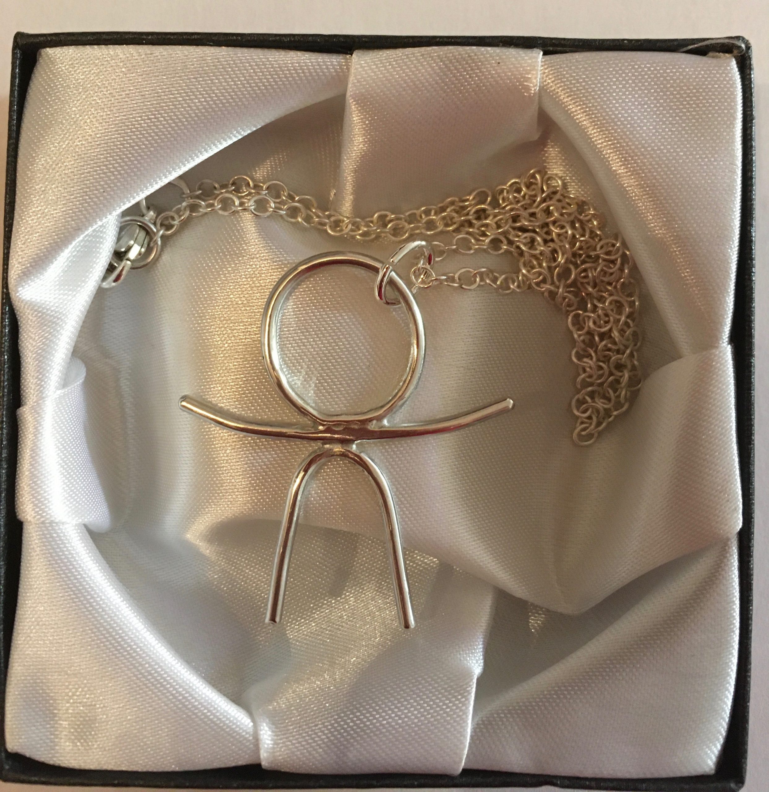 Modern Sterling Silver Indalo Man Unisex Pendant Necklace or Keyring. El Indalo Almeria Man