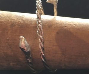 twisted silver spiral bangle