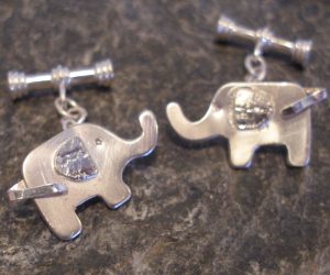Sterling Silver Elephant Cufflinks
