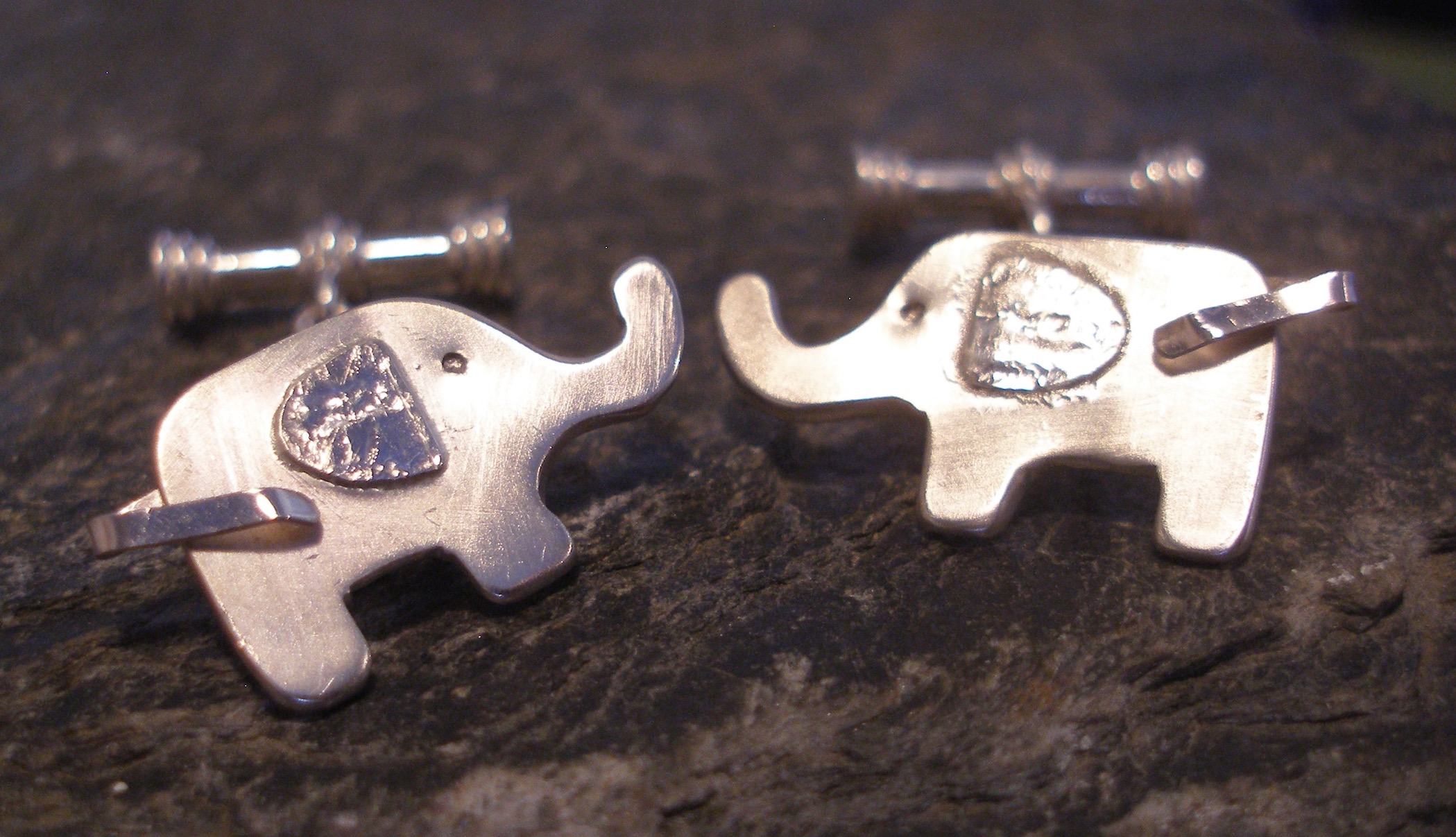 Sterling Silver Elephant Cufflinks