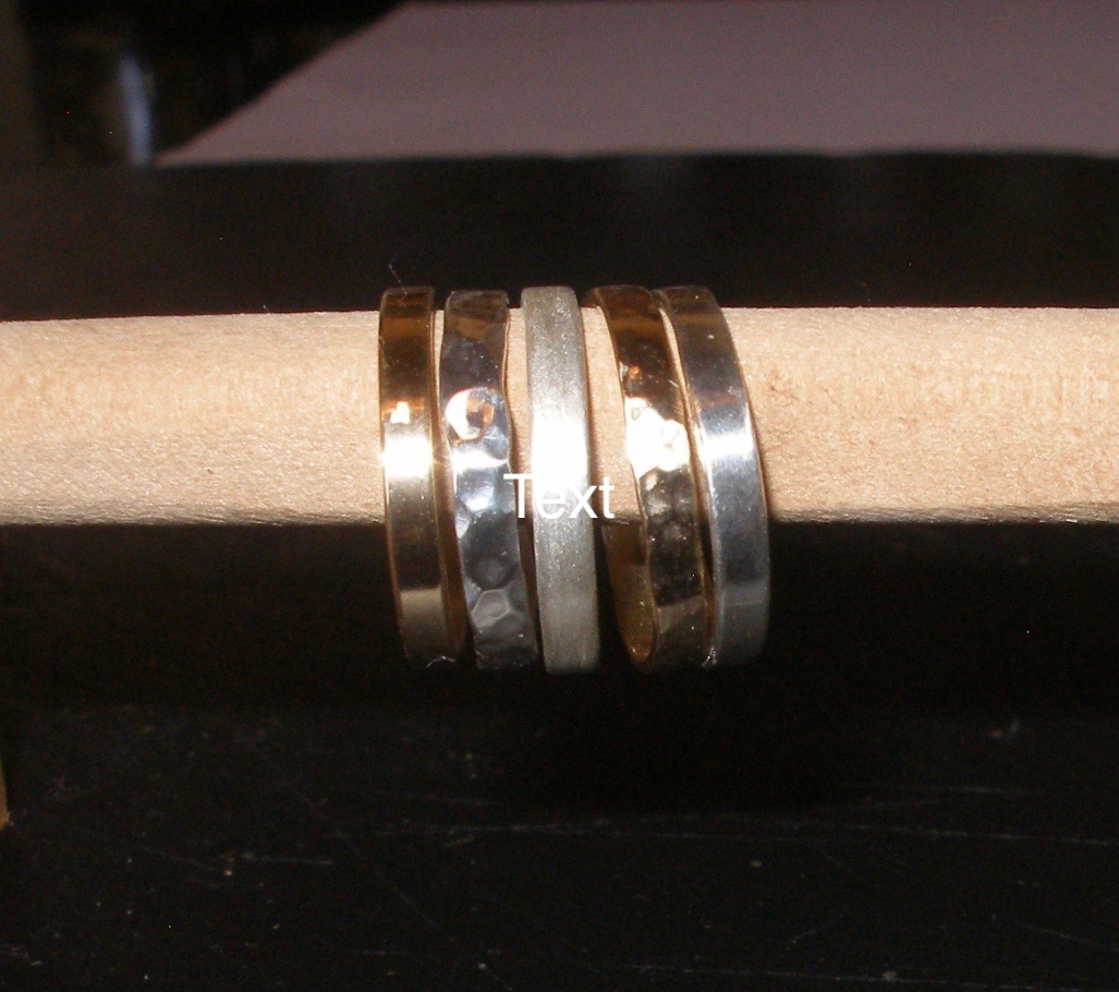 Stackable Band Rings. 3 or 5 in Sterling Silver, Copper or 9ct Gold. Choose metals, textures and size!