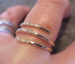 3 strand Hammered Sterling Silver Ring