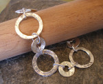Sterling Silver Hammered Circles Bracelet or Necklace