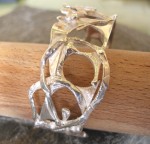 Industrial Chunky Sterling Silver Bangle Cuff