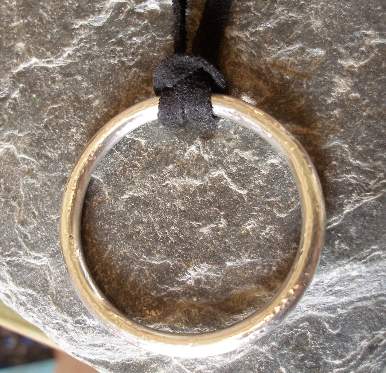 Solid Sterling Silver Teething Ring Circle Pendant