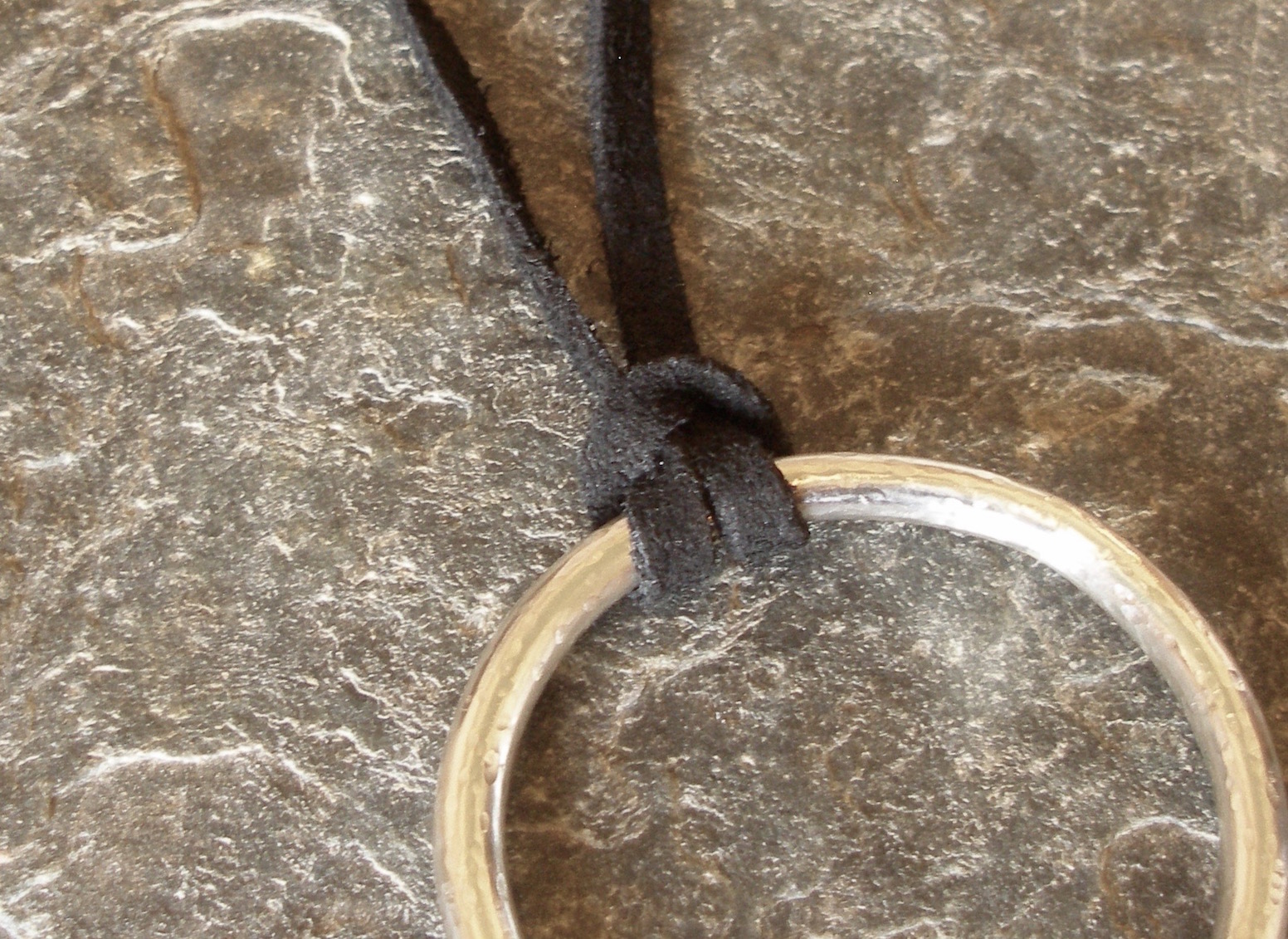 Solid Sterling Silver Teething Ring Circle Pendant