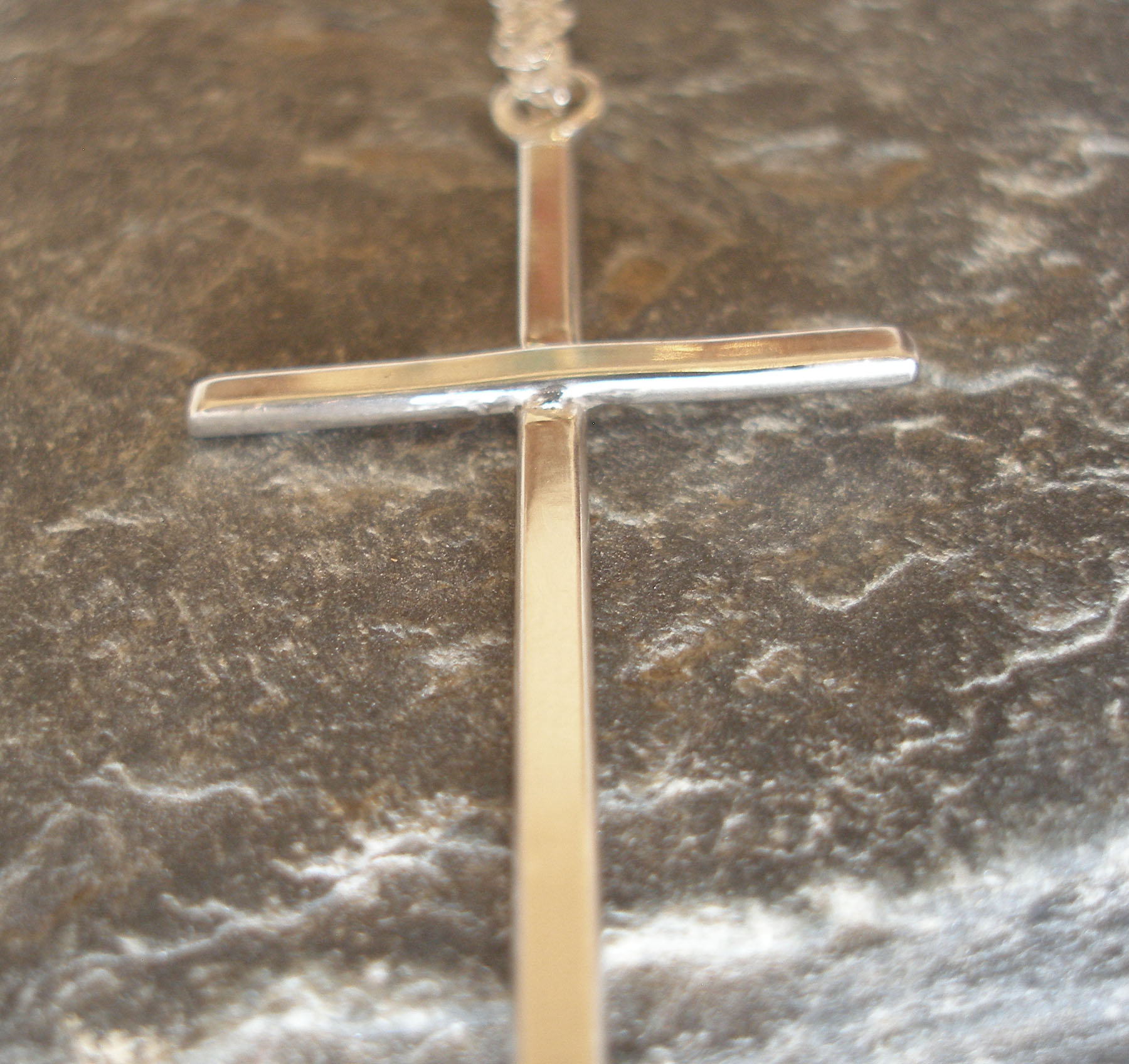 Large Plain Sterling Silver or 9ct Gold Cross