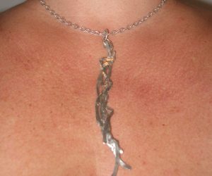 Sterling Silver Slim Ripple Pendant