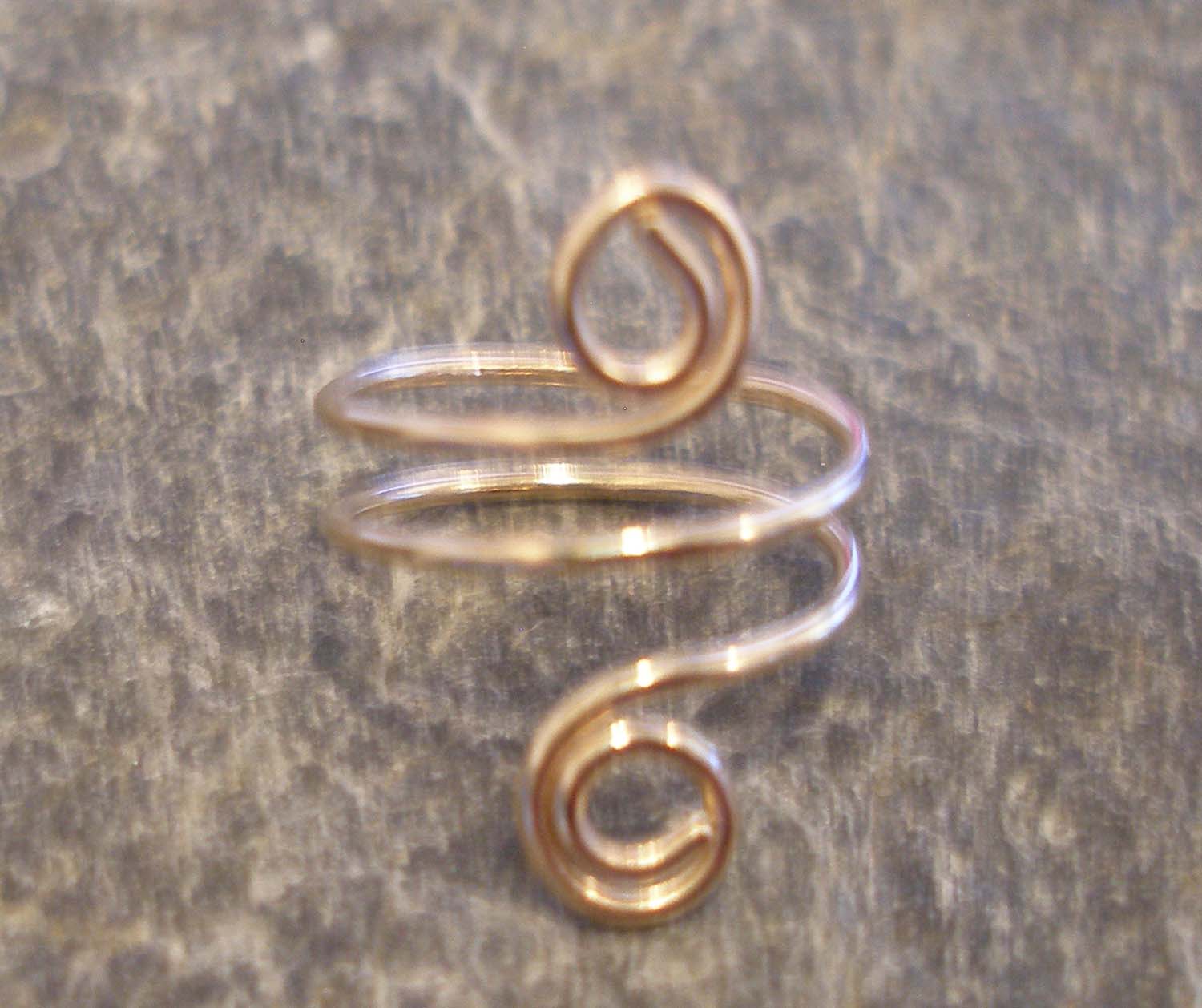 Sterling Silver Spiral Toe Ring or Finger Ring. Or in 9ct Gold - Image 5