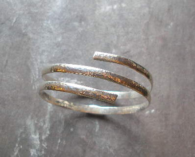 Thick Silver Spiral Bangle