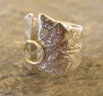 Undulating Sterling Silver and 9ct Gold Ring – heavily textured
