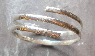 Hammered 3 strand Silver Bangle